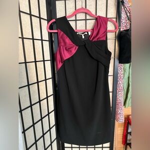 Halston Heritage Black and Purple Mini Dress